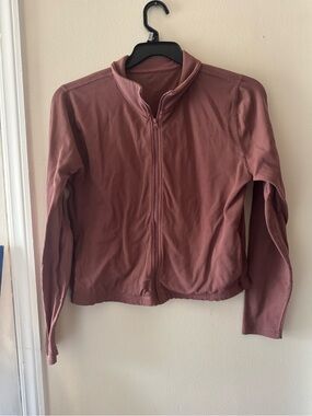 Abercrombie & Fitch Mauve Zip-Front Ribbed Jacket